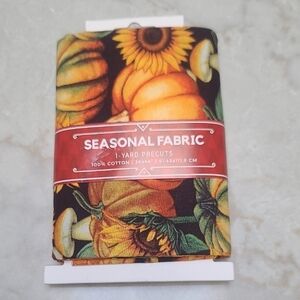 Seasonal Fabric with Pumpkin and Sunflower Design 1 Yard Precut 7 Yards Total